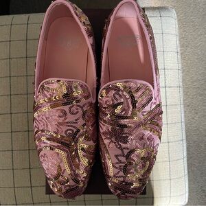 Men’s Pink & Gold Loafers